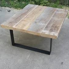 Reclaimed wood pipe leg coffee table. Pallet Coffee Table With Steel Legs