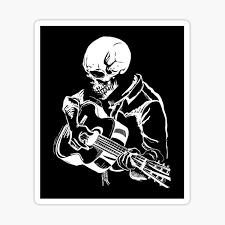 Is there a skeleton playing guitar in day of the dead? Skeleton Playing Guitar Stickers Redbubble
