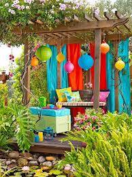 Colourful Garden Decorations Make Yourself How Can You Refresh The Exterior Backyard Decor Backyard Makeover Outdoor Curtains