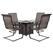 Garden Treasures I O Gt 5 Pc Motion Fire Chat Set In The Patio Conversation Sets Department At Lowes Com