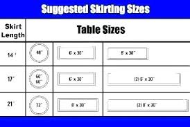 table measurements chart surp2018 co