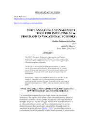 It should contain your own thoughts on the issue discussed in the text. Pdf Swot Analysis A Management Tool For Initiating New Programs In Vocational Schools