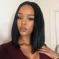 These real human hair wigs fit average, large and petite head sizes. 6a Grade Indian Virgin Hair Straight 3pcs Pack Natural Black Color Wig Hairstyles Straight Human Hair Bob Hairstyles