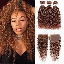 This is real human hair and it can be styled, cleansed and dyed just like the hair on your head. Brazilian Brown Kinky Curly Hair Bundles With Closure 4x4 Kemy Hair Human Hair Weave Bundles With Closure Remy Hair Extension 3 4 Bundles With Closure Aliexpress