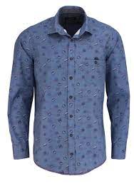 Schwarze hemden mit bunten mustern sind der trend in dieser saison und auch die designer geben alles: Casamoda Comfort Fit Hemd Super Langer Arm Muster Blau