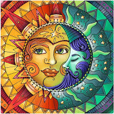 5D Diamond Painting Sun and Moon Face Paint with Diamonds Art Crystal