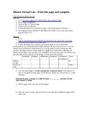 Meiosis lab answer key the meiosis virtual lab worksheet answer key is a document needed to be submitted to the specific address in order to provide some information. Mitosis Virtual Lab 2107k Doc Mitosis Virtual Lab Due Wednesday In Your Lab Notebook Part One 1 Create A Cell Cycle Wheel That Contains The Following Course Hero