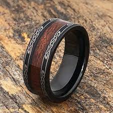 Black Wood Ring Black Wedding Band Celtic Ring Mens Tungsten Wedding Rings For Men Mens Wedding Rings Tungsten Mens Wedding Rings Gold Diamond Wedding Band