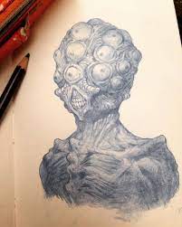 The monster sketch art of frederick cooper, all three premium icons of horror art prints autographed , and also a sketch of a classic monster of the artist's choice drawn inside the book. Whylium Wil Yuh M Another Traditional Monster Sketch Creaturedesign
