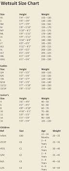 Body Glove Sizing