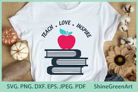 1.zip file containing feel free to contact me directly if you have any issues with your files! Teach Love Inspire Apple Books Teacher Graphic By Shinegreenart Creative Fabrica