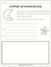 summer writing practice worksheets for kindergarten cookies racecars