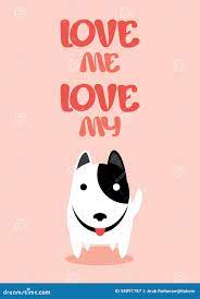 Love Me Love My Dog Vector. Stock Vector - Illustration of baby, warm:  58091787
