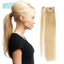 حقيقي التفاف حول كليب ذيل حصان الشعر الاشقر الإنسان الشعر التمديد شقراء مستقيم الشعر ذيل Straight Blonde Hair Natural Human Hair Extensions Ponytail Hairstyles