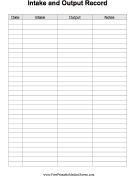 free printable medical charts intake and output record