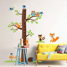 Birds Tree Height Chart Wall Stickers Child Height Chart