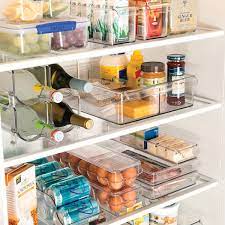 Idesign kitchen binz stackable box 5.5 x 13.3 x 3 in clear. Idesign Linus Deep Fridge Bins The Container Store