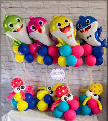 Baby Shark Balloon Centerpieces Shark Theme Birthday Shark Party Decorations Shark Themed Birthday Party