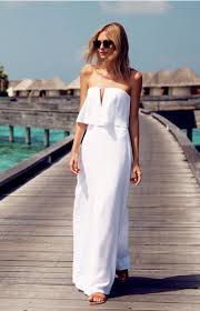 Retreat Fashion White Maxi Dresses Column Wedding Dress