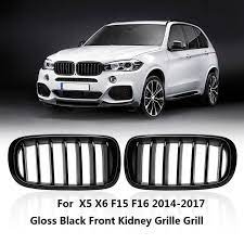 Black aluminium racing front bumper fog lights lower mesh grilles intake insert. Gloss Black For Bmw F15 X5 F16 X6 X Series 2014 2015 2016 Left Right Front Hood Replacement Kidney Grille Grill Racing Grills Aliexpress
