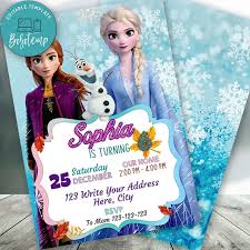 Send this free frozen online party invitation and get ready to skate into a wintery whimsical celebration. Editable Frozen 2 Elsa Anna Birthday Invitation Instant Download Bobotemp