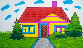 Lukisan pemandangan alam dengan sungai jernih yang mengalir memberikan suasana yang sejuk contohnya lukisan ini memiliki gambaran yang cukup detail. 25 Contoh Gambar Pemandangan Rumah Referensi Menggambar