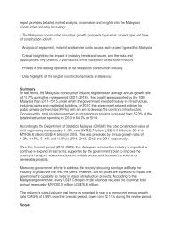 Today the malaysian construction industry is more advanced, modernized and well equipped. Malaysia Construction Report Infrastructure Malaysia