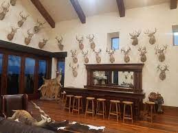 Deer wall mount nursery decor kid s room decor children s room decor playroom decor besidesign. Hanging Deer Mounts And More Rustic Family Room Austin By Star D Services Llc Houzz