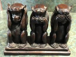 Hear No Evil See No Evil Speak No Evil Monkeys Images Vintage Hear No Evil Speak No Evil See No Evil By Leftoverstuff Monkey Statue Resin Material Antique Collection