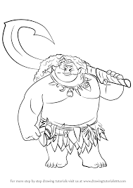 Draw small circles to form the beads, and connect them using short lines. Learn How To Draw Maui From Moana Moana Step By Step Drawing Tutorials