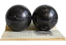 Swirled Marble Decorative Balls Pair Billiards Billiard Table Decor