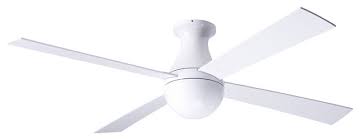 Flush mount ceiling fan white. Ball Flush Mount Fan Gloss White 42 Maple Blades Contemporary Ceiling Fans By The Modern Fan Co Houzz