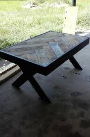 Coffee Table Recently Finished Herringbone Pallet Wood Tabletop With Ebony Stained Frame And Legs Coffee Table Table Wood Pallets
