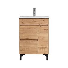 An open lower shelf is perfect for storing. Gef Ava Bathroom Vanity Porcelain Top 24 In Brown Roc24bv Rona
