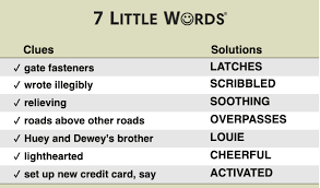 Maybe you would like to learn more about one of these? 7 Little Words Daily Puzzles Answers July 10 2019 Thenewscrunch