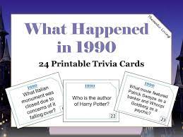 Florida maine shares a border only with new hamp. 31st Birthday 1990 Trivia Cards Anniversary Games Etsy In 2021 Birthday Games For Adults Trivia Wedding Trivia