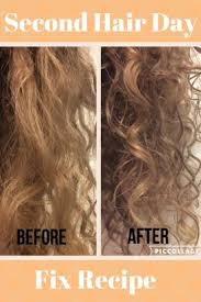 Find the full tutorial at hairromance.com. Second Hair Day Fix Recipe Frizzy Curly Hair Curly Hair Styles Hair Help