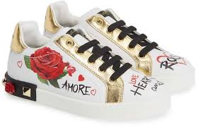 Dolce Gabbana Amore Low Top Sneaker Ad Shoes Kidshoes Valentinesdayideas Dolce And Gabbana Dolce And Gabbana Kids Kid Shoes