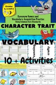 Printable Distance Learning Vocabulary Character Trait Synonym Games Gr 3 5 Character Trait Vocabulary Acquisition Vocabulary Activities