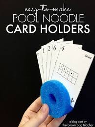 Teacher Hack Pool Noodle Card Holders The Brown Bag Teacher Teacher Hacks Senior Activities How To Memorize Things