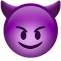 Also, it is said that when impmon appears, electrical appliances temporarily go crazy, so an electronic image going out of order or ceasing to function might be because impmon was pulling a prank. Smiling Face With Horns Emoji
