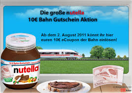 We did not find results for: Jetzt Im Nutella Glas Deckel 10 Euro Gutschein Fur Fahrkarten Der Deutschen Bahn Meine Dealz