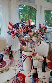 Printed on distressed wood with hand painting details. Usa Forth Of July Decorations Vintage Patriotic Pinwheel Centerpiece 4 Piece Set Trueyogaevergreen Com