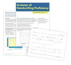 the screener of handwriting proficiency learning without tears assessment tools 