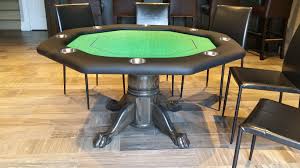Octagon Poker Table With Oak Pedestal And Claw Toed Feet Poker Table Octagon Poker Table Poker