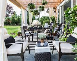 Furniture Adorable Frontgate Outdoor Furniture Design With Amazing Dining Table Wwith Stripped Carpet And Hanged Flower Outdoor Rooms Patio Decor Patio Design