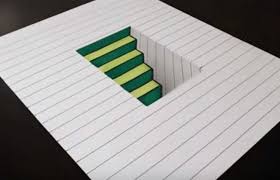 Gambar 3d keren di kertas 1. Gambar 3 Dimensi Sederhana Gambar Lukisan Gambar 3d