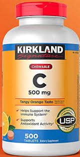 Pet vitamins for dogs & cats; Kirkland Signature Chewable Vitamin C 500 Mg Tangy Orange Taste 500 Tablets Buy Online In China At China Desertcart Com Productid 6288482