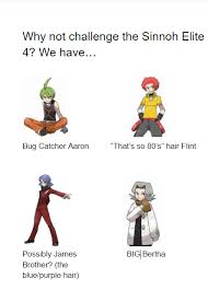 The first elite member is a bug type trainer. The Sinnoh Elite 4 Mandjtv