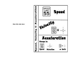 Speed Velocity And Acceleration Interactive Science Notebook 6th Grade Science Fourth Grade Science